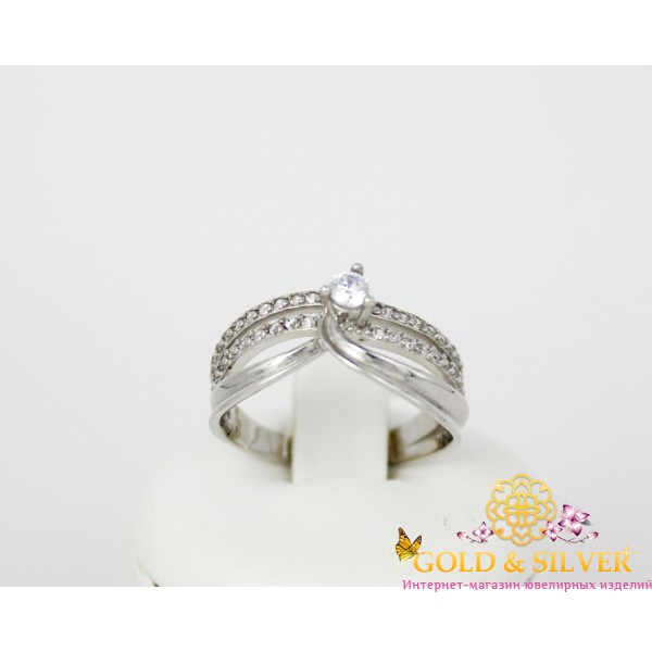 Жіноча срібна каблучка "Ніжність" 380117с , Gold &amp Silver Gold & Silver, Украина